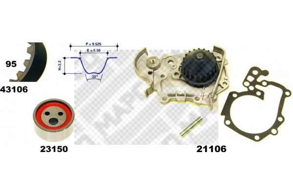 Water Pump & Timing Belt Kit (41106)