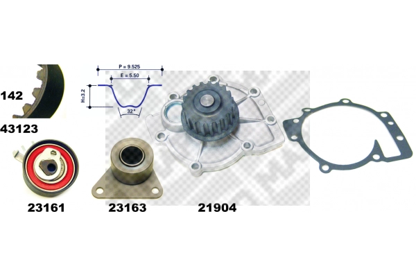 Water Pump & Timing Belt Kit (41123)