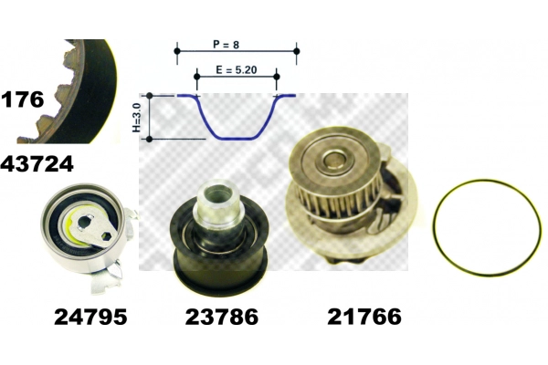 Water Pump & Timing Belt Kit (41724)