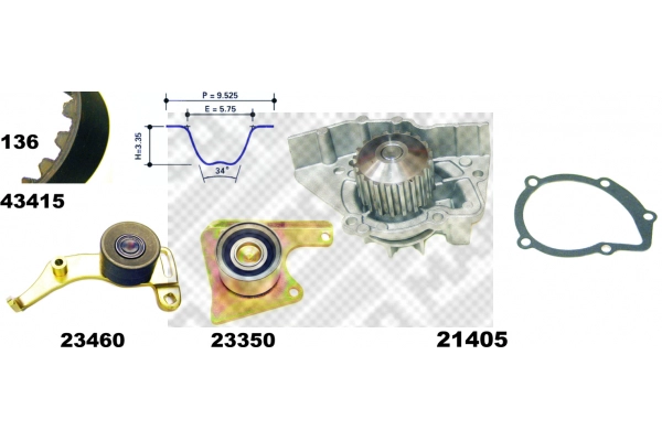 Water Pump & Timing Belt Kit (41415)