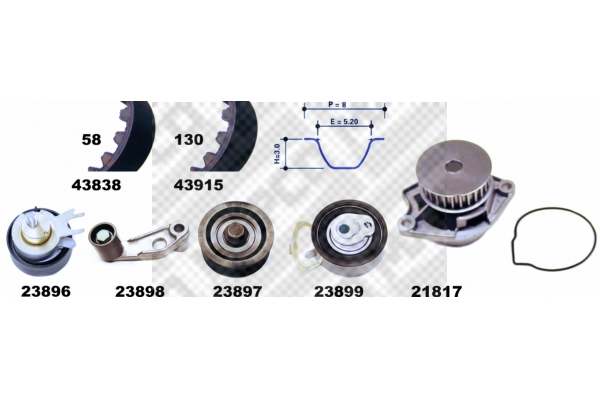 Water Pump & Timing Belt Kit (41838)