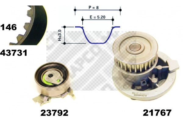 Water Pump & Timing Belt Kit (41731/1)