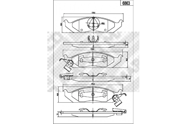 Brake Pad Set, disc brake (6863)