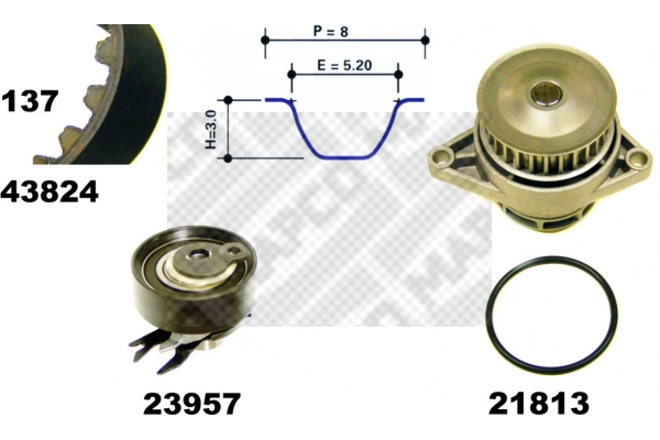 Water Pump & Timing Belt Kit (41824)