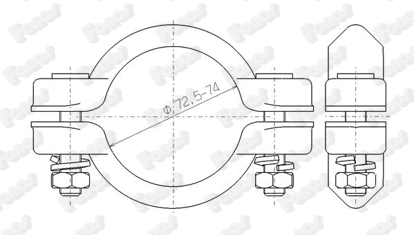 Clamping Piece, exhaust system (86170)