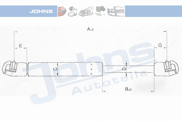 Gas Spring, boot/cargo area (55 05 95-93)
