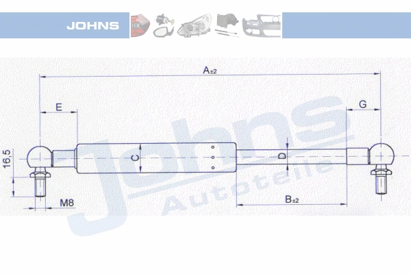 Gas Spring, boot/cargo area (27 28 95-95)