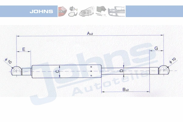 Gas Spring, bonnet (20 24 03-91)