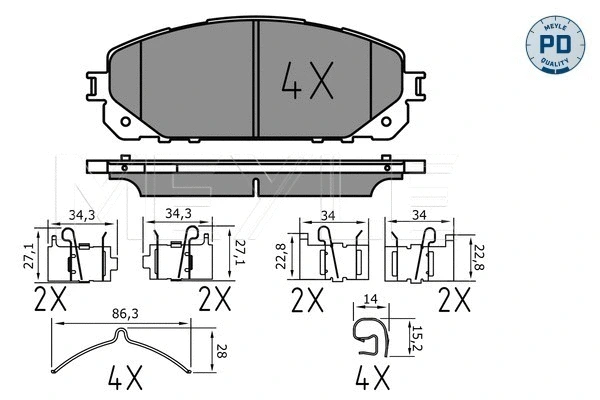 Brake Pad Set, disc brake (025 220 7018/PD)