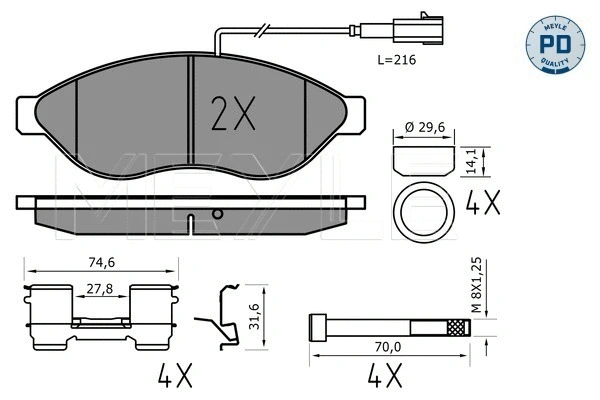 Brake Pad Set, disc brake (025 244 6819-1/PD)