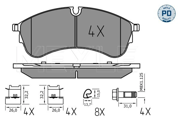 Brake Pad Set, disc brake (025 221 7821/PD)