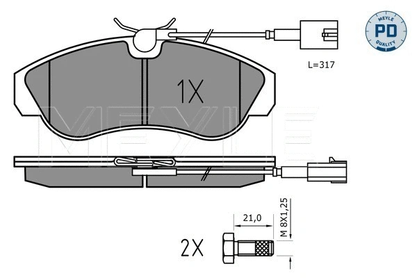 Brake Pad Set, disc brake (025 236 0319/PD)