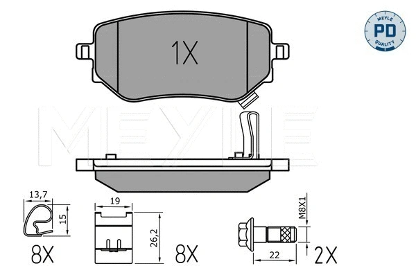 Brake Pad Set, disc brake (025 228 6118/PD)