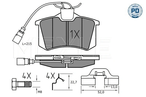 Brake Pad Set, disc brake (025 235 5417/PD)