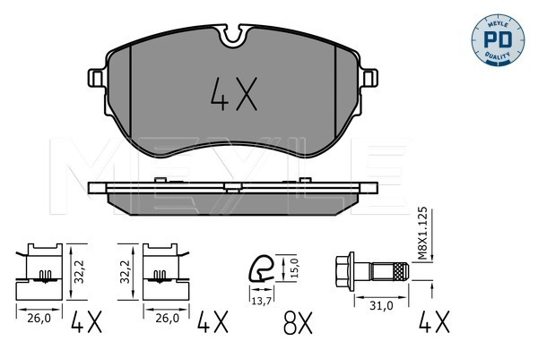 Brake Pad Set, disc brake (025 226 4420/PD)