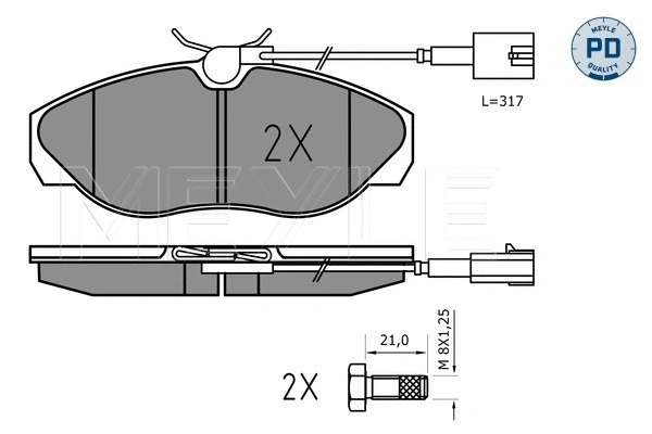 Brake Pad Set, disc brake (025 236 0219/PD)