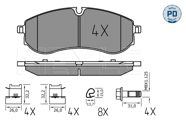 Brake Pad Set, disc brake (025 224 9220/PD)