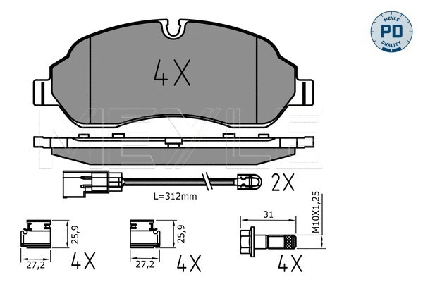Brake Pad Set, disc brake (025 220 3417/PD)