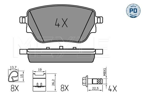 Brake Pad Set, disc brake (025 229 8617/PD)