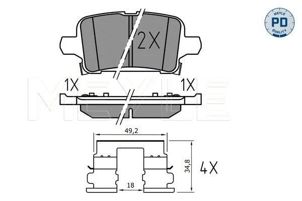 Brake Pad Set, disc brake (025 221 2917/PD)