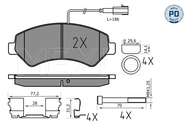 Brake Pad Set, disc brake (025 244 6619-1/PD)