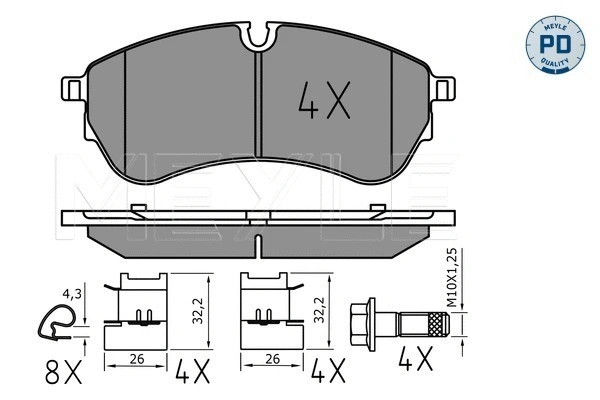 Brake Pad Set, disc brake (025 221 4721/PD)