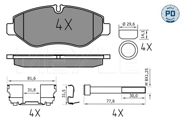 Brake Pad Set, disc brake (025 292 2920/PD)