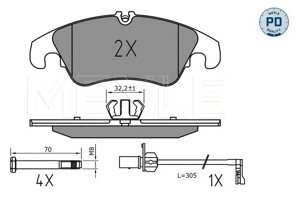 Brake Pad Set, disc brake (025 222 5219/PD)
