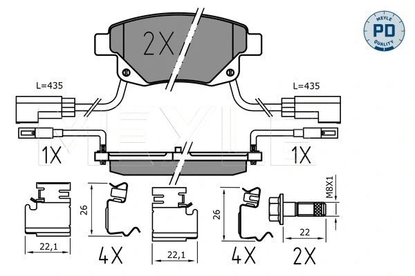 Brake Pad Set, disc brake (025 244 8617/PD)