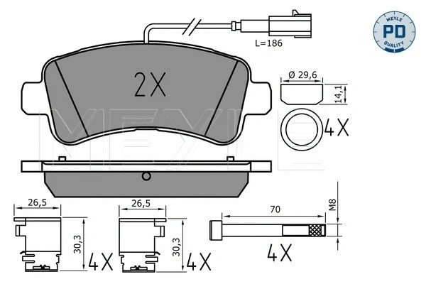 Brake Pad Set, disc brake (025 259 8721/PD)