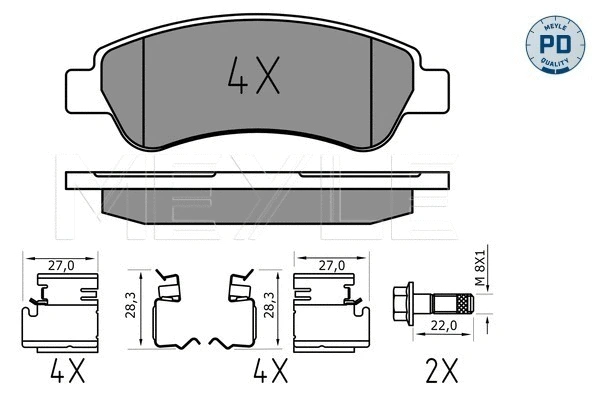 Brake Pad Set, disc brake (025 244 6519/PD)