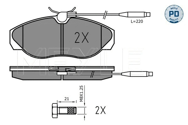 Brake Pad Set, disc brake (025 217 9719/PD)
