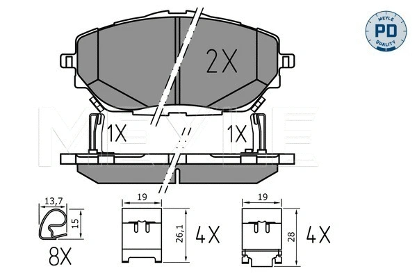 Brake Pad Set, disc brake (025 227 8218/PD)