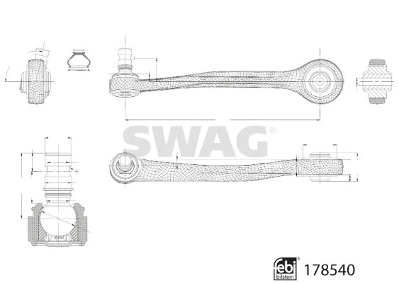 Control/Trailing Arm, wheel suspension