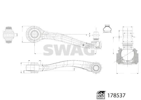 Control/Trailing Arm, wheel suspension