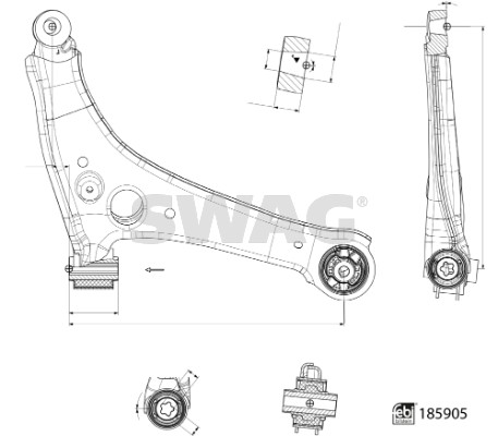 Control/Trailing Arm, wheel suspension (33 11 0146)