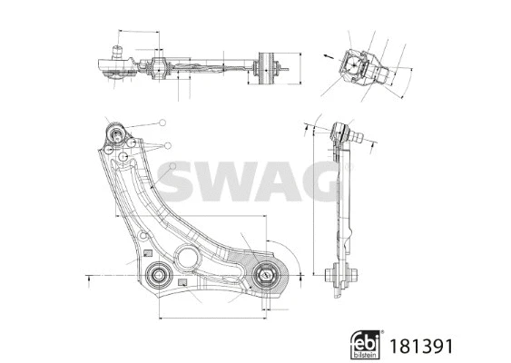 Control/Trailing Arm, wheel suspension
