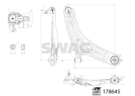 Control/Trailing Arm, wheel suspension