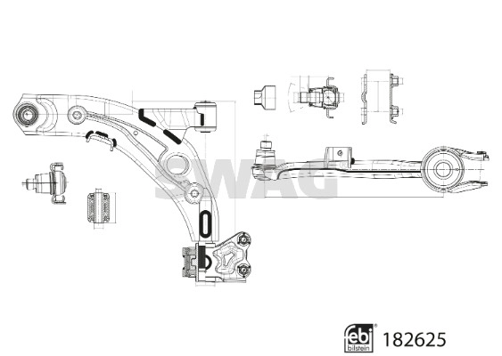 Control/Trailing Arm, wheel suspension (33 10 8695)