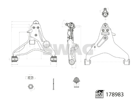 Control/Trailing Arm, wheel suspension