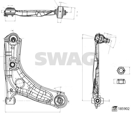Control/Trailing Arm, wheel suspension (33 11 0143)