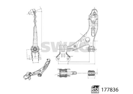 Control/Trailing Arm, wheel suspension