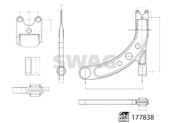 Control/Trailing Arm, wheel suspension