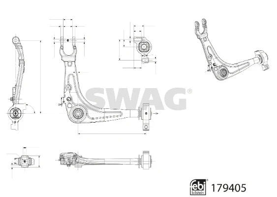 Control/Trailing Arm, wheel suspension