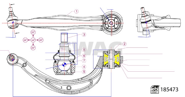 Control/Trailing Arm, wheel suspension (33 10 9935)