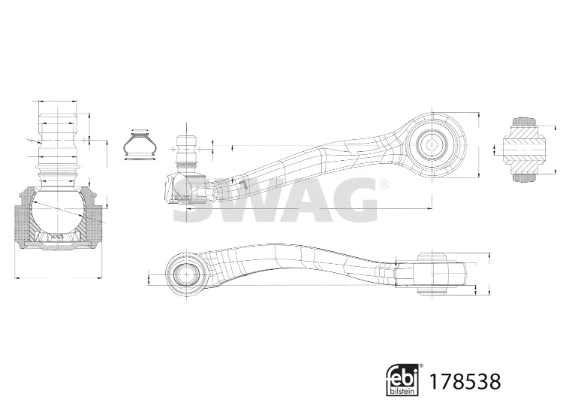 Control/Trailing Arm, wheel suspension