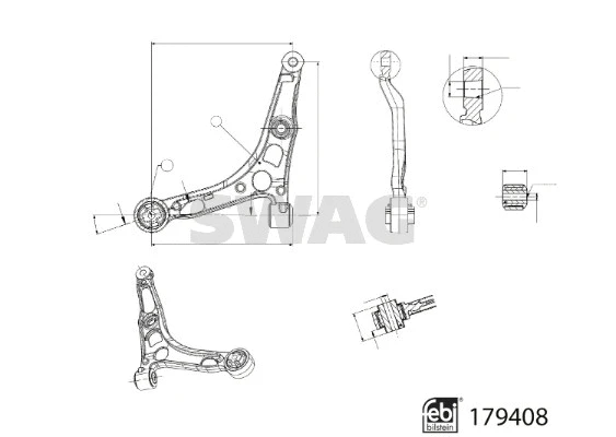 Control/Trailing Arm, wheel suspension