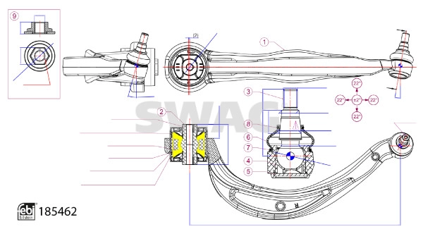 Control/Trailing Arm, wheel suspension (33 10 9928)