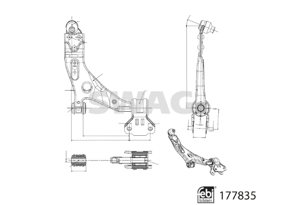 Control/Trailing Arm, wheel suspension