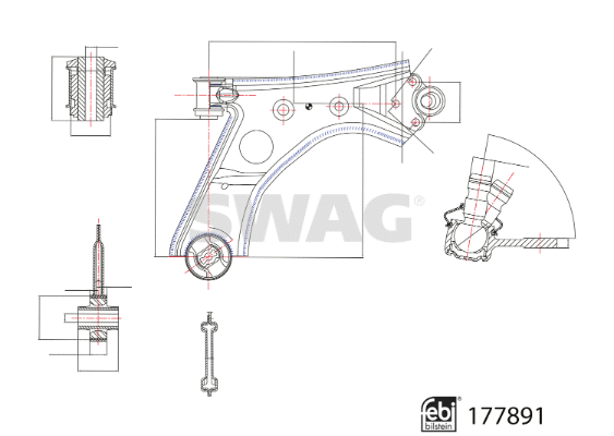 Control/Trailing Arm, wheel suspension